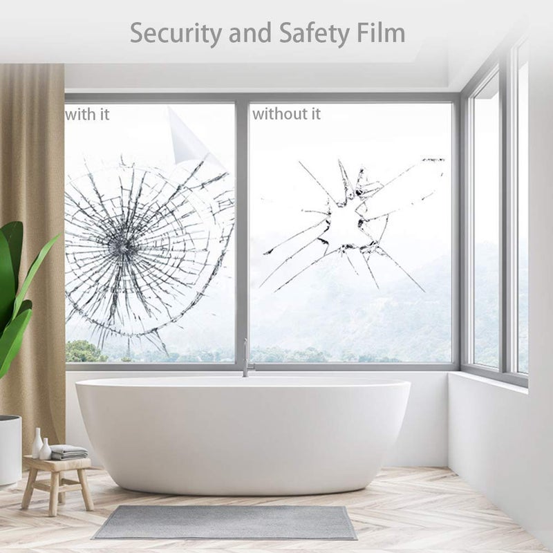 MEGICOLIM 4mil 0.1mm Clear Security and Safety Window Film Shatterproof Glass Protective Vinyl Adhesive UV Blocking Explosion-Proof Tranparent Film, 35.4Inch x 10Feet - Image 4